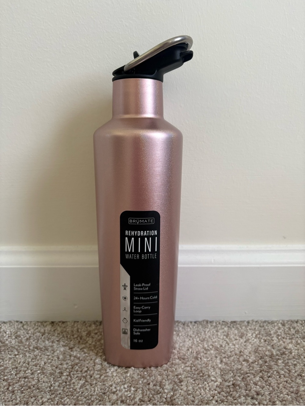 Brumate Rehydration Mini Water Bottle - Rose Gold